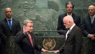 UN chief designate vows to reform UN after swearing in