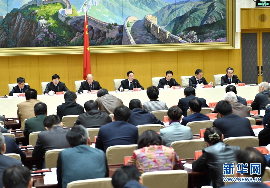 1月13日，中共中央政治局委員、中宣部部長(zhǎng)、全國(guó)&ldquo;掃黃打非&rdquo;工作小組組長(zhǎng)劉奇葆在北京出席第三十次全國(guó)&ldquo;掃黃打非&rdquo;工作電視電話會(huì)議。新華社記者 李濤 攝