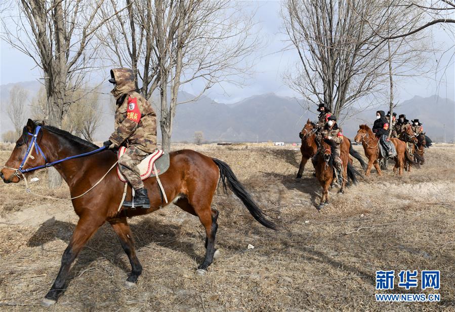 (聚焦疫情防控·圖文互動)(2)行進在鄉間的馬背巡邏隊
