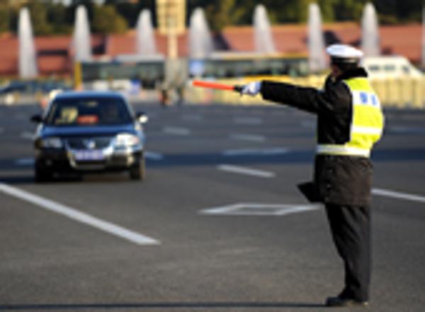天安門廣場執勤的交警