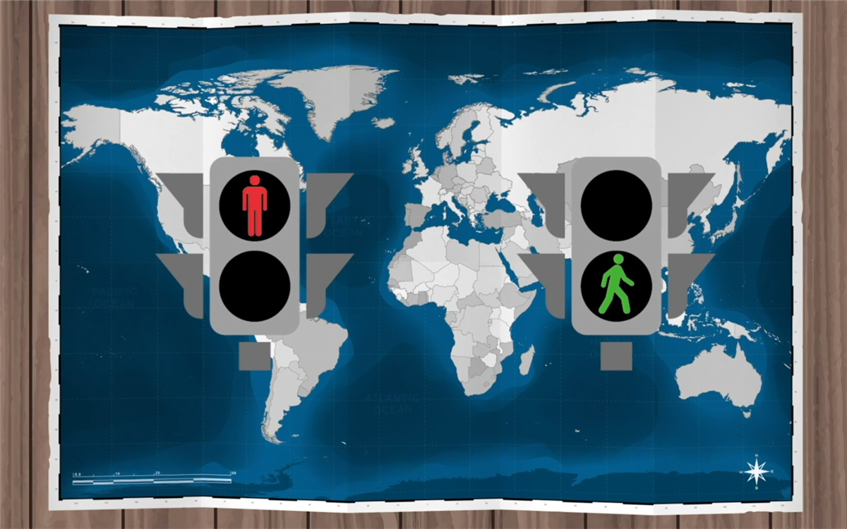 聯(lián)合國確定了紅燈停、綠燈行的規(guī)則