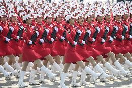 民兵方隊：&ldquo;鏗鏘玫瑰&rdquo;綻放長安街