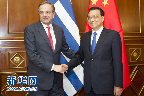 10月16日，中國國務院總理李克強在意大利米蘭會見希臘總理薩馬拉斯。 新華社記者 謝環馳 攝