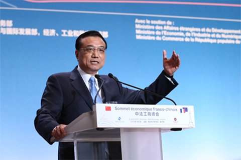 李克強(qiáng)總理2日在中法工商峰會(huì)演講時(shí)表示，中法建交50年來，兩國關(guān)系積累了寶貴經(jīng)驗(yàn)，未來50年的中法關(guān)系將更燦爛輝煌。中國政府網(wǎng)