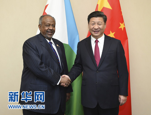 12月3日，國家主席習近平在約翰內斯堡會見吉布提總統蓋萊。新華社記者 謝環馳 攝 

